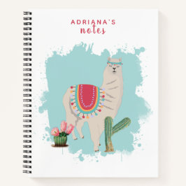 Custom Niedlich Fiesta Llama & Cactus Notizbuch