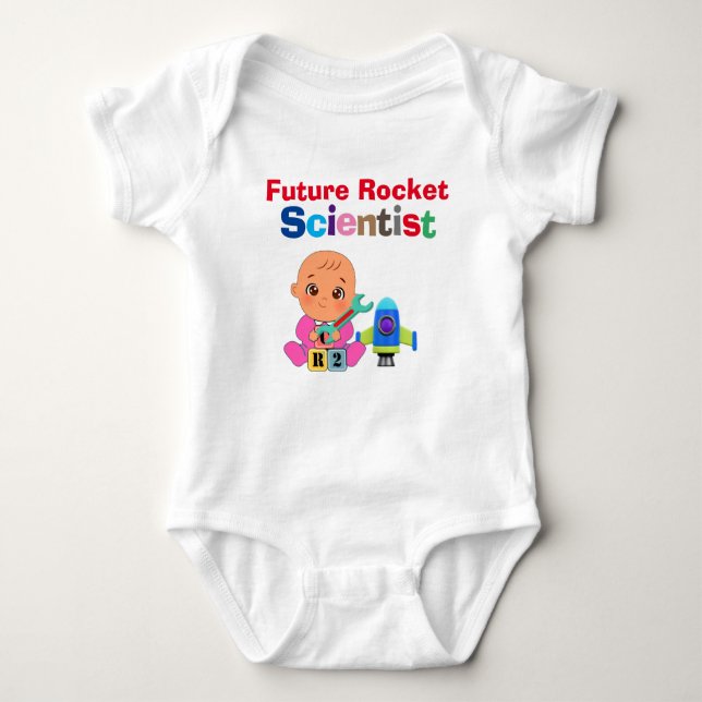 Custom Niedlich Funny Baby Future Rocket Scientist Strampler (Vorderseite)