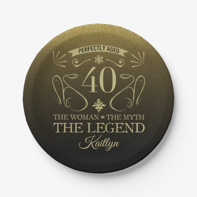 Custom Niedlich Happy 40. Geburtstag Pappteller (Vorderseite)