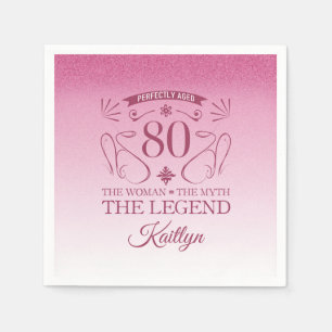 Custom Niedlich Happy 80. Geburtstag Serviette