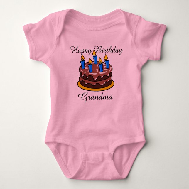 Custom niedlich Happy Birthday Oma Baby Shirt (Vorderseite)