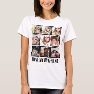 Custom Niedlich I Liebe meinem Freund 9 Foto Colla T-Shirt