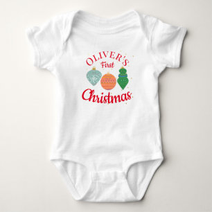 Custom Niedlich Kawaii Ornament Baby First Christm Strampler