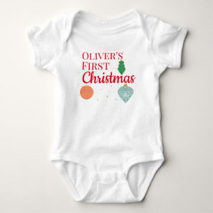 Custom Niedlich Kawaii Ornament Baby First Christm Strampler