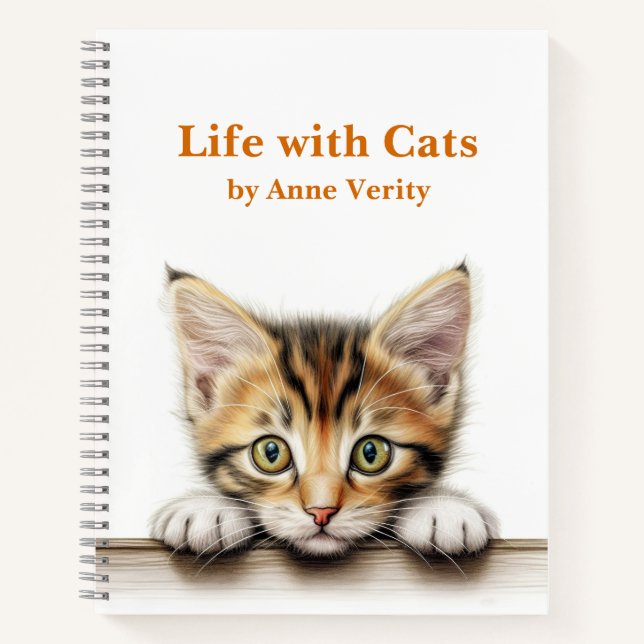Custom Niedlich Kitten Cat Lover's Journal Notizbuch (Vorderseite)