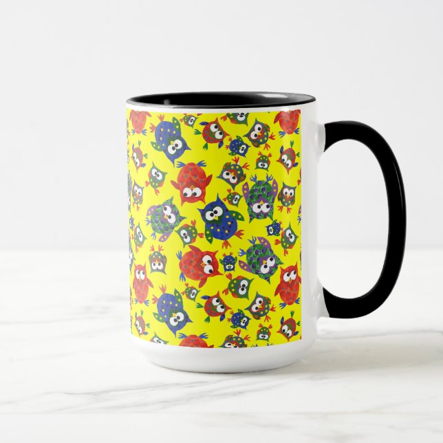 Custom Niedlich Owells Coffee Tasse, rot, blau, gr Tasse (Rechts)
