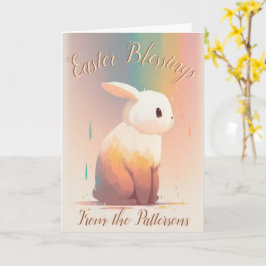 Custom, Niedlich Rainbow Bunny, Personalisiert Ost Karte