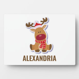 Custom niedlich Rudolph Rentier Weihnachtsmann Cla Fotoplatte