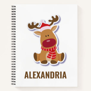 Custom niedlich Rudolph Rentier Weihnachtsmann Cla Notizbuch