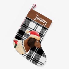 Custom niedlich rustikalen schwarzen Hund Xmas kar Kleiner Weihnachtsstrumpf
