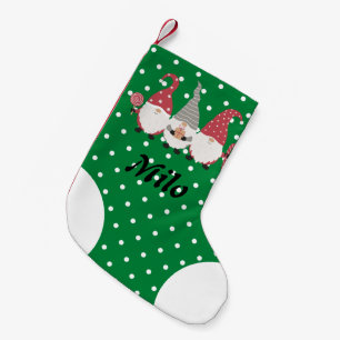 Custom niedlich Santa green dots Weihnachtsgeschen Kleiner Weihnachtsstrumpf