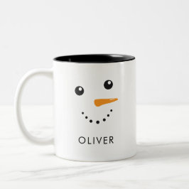 Custom Niedlich Snowman Face Tasse