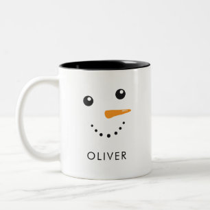 Custom Niedlich Snowman Face Tasse