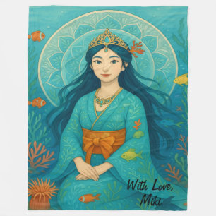 Custom Niedlich Whismusical Underwater Princess Fleecedecke
