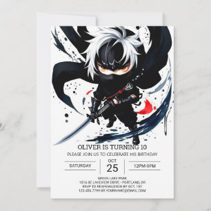 Custom Ninja Martial Arts Geburtstag Einladung