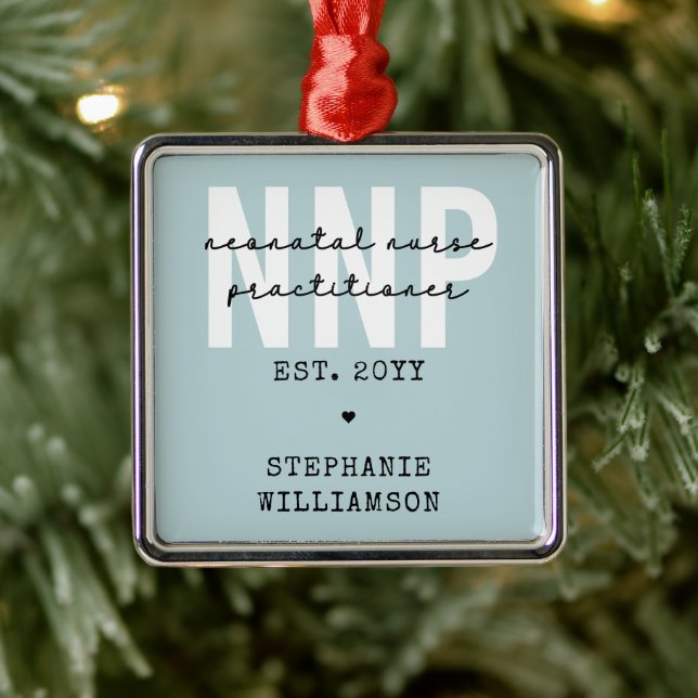 Custom NNP Neonatal Nurse Practitioner Ornament Aus Metall (Baum)