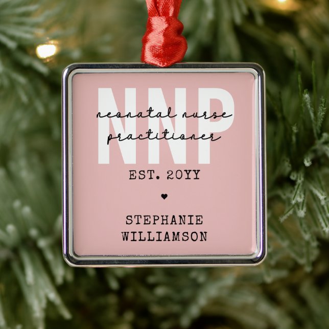 Custom NNP Neonatal Nurse Practitioner Ornament Aus Metall (Baum)