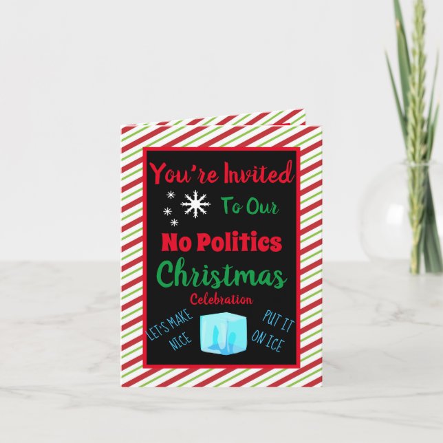 Custom No Policies Weihnachts-Party Einladung (Vorderseite)