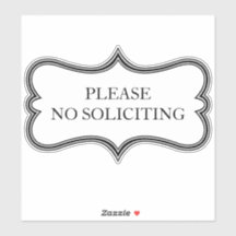 Custom "NO SOLICITING" Verziert Vinyl Sticker