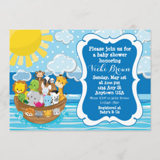 Custom Noah's Ark Baby Shower Einladung