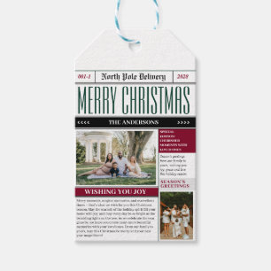 Custom North Pole Newspaper Weihnachtsfest-Foto Geschenkanhänger
