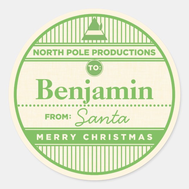 Custom North Pole Productions Christmas Sticker (Vorderseite)