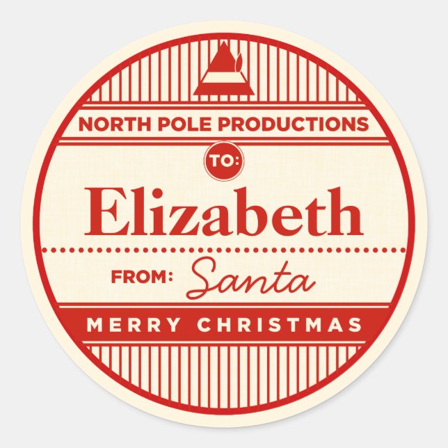 Custom North Pole Productions Weihnachtskleber Runder Aufkleber (Vorderseite)