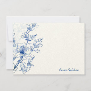 Custom Note Card Blue Magnolia Mitteilungskarte