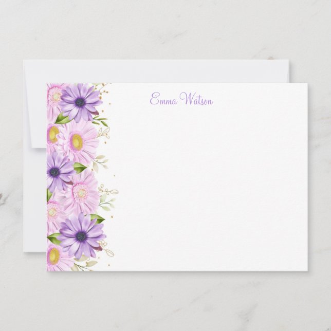 Custom Note Card Floral Bouquet Mitteilungskarte (Vorderseite)