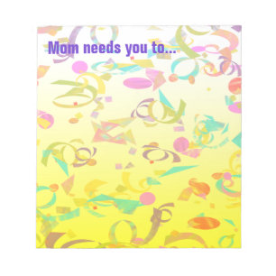 Custom Note Yellow Ombre Colorful Confetti Toss Notizblock