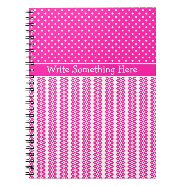Custom Notebook: Candy Pink und White Patterns Notizblock (Vorderseite)