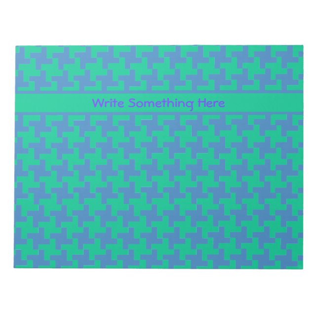 Custom Notepad oder Jotter Emerald und Blue Dogzah Notizblock (Vorderseite)