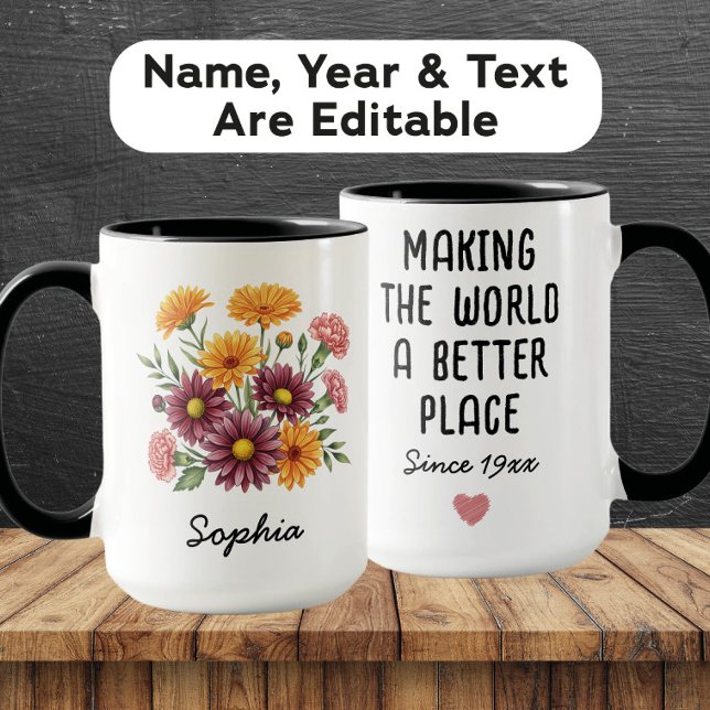 Custom November Birth Flower - Personalized Name Tasse (Von Creator hochgeladen)
