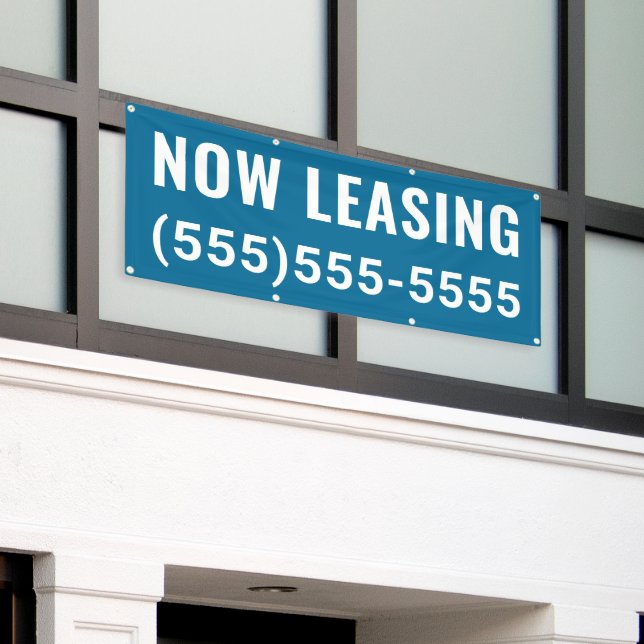 Custom Now Leasing Banner (Äußeres Gebäude)