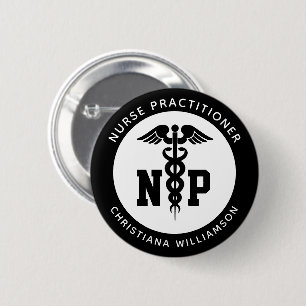 Custom NP Nurse Practitioner Abschluss Caduceus Button