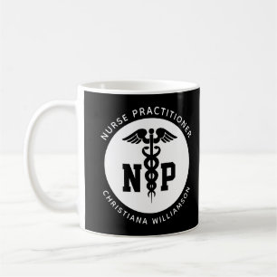 Custom NP Nurse Practitioner Abschluss Caduceus Kaffeetasse