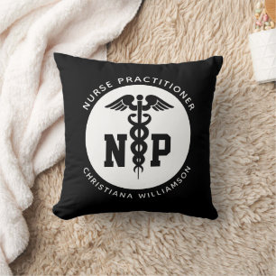 Custom NP Nurse Practitioner Abschluss Caduceus Kissen