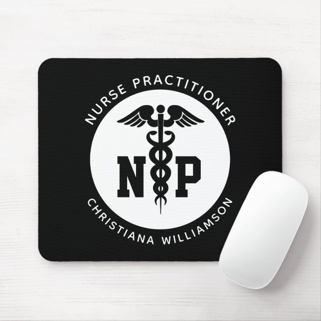 Custom NP Nurse Practitioner Abschluss Caduceus Mousepad (Mit Mouse)