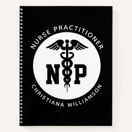Custom NP Nurse Practitioner Abschluss Caduceus Notizbuch