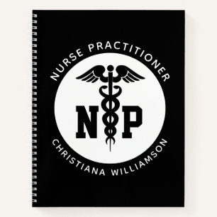 Custom NP Nurse Practitioner Abschluss Caduceus Notizbuch