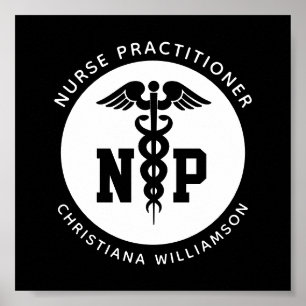 Custom NP Nurse Practitioner Abschluss Caduceus Poster