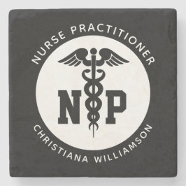 Custom NP Nurse Practitioner Abschluss Caduceus Steinuntersetzer