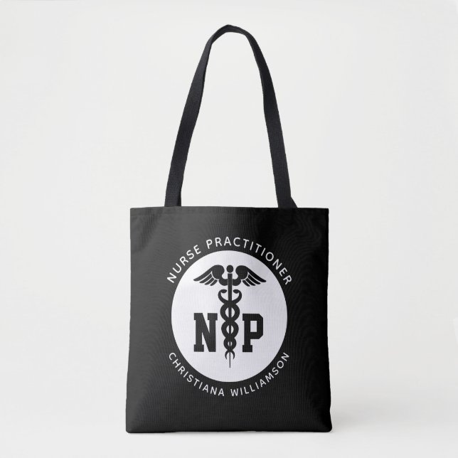 Custom NP Nurse Practitioner Abschluss Caduceus Tasche (Vorderseite)