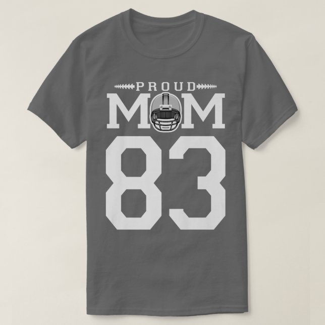 Custom Number 83 Proud Football Mom Personalized F T-Shirt (Design vorne)