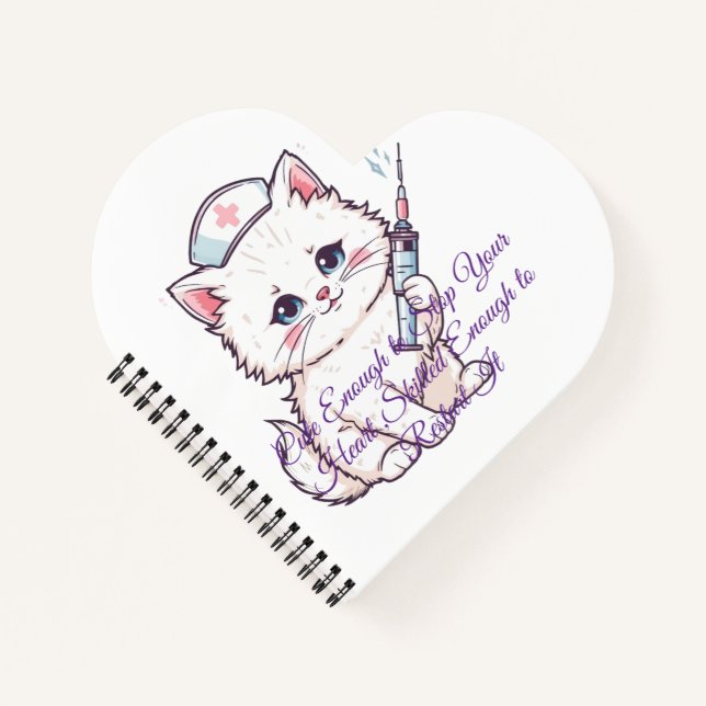 Custom Nurse Cat Skilled Enough Notizbuch (Vorderseite)