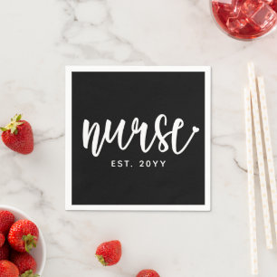Custom Nurse Est Typografy Nurse RN Abschluss Serviette