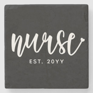 Custom Nurse Est Typografy Nurse RN Abschluss Steinuntersetzer