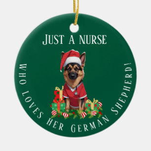 Custom Nurse Lieben German Shepherd Dog Weihnachte Keramik Ornament