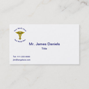 Custom Nurse Practitioner Caduceus Visitenkarte