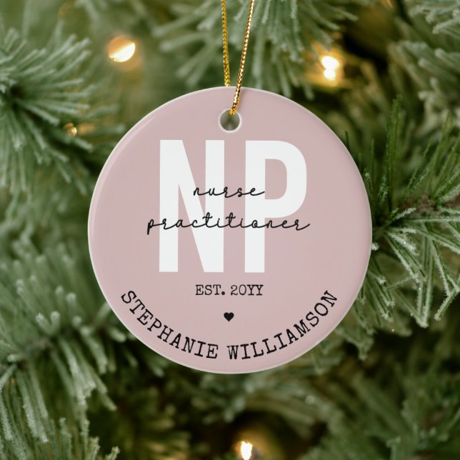 Custom Nurse Practitioner NP Abschluss Geschenk Keramik Ornament (Baum)